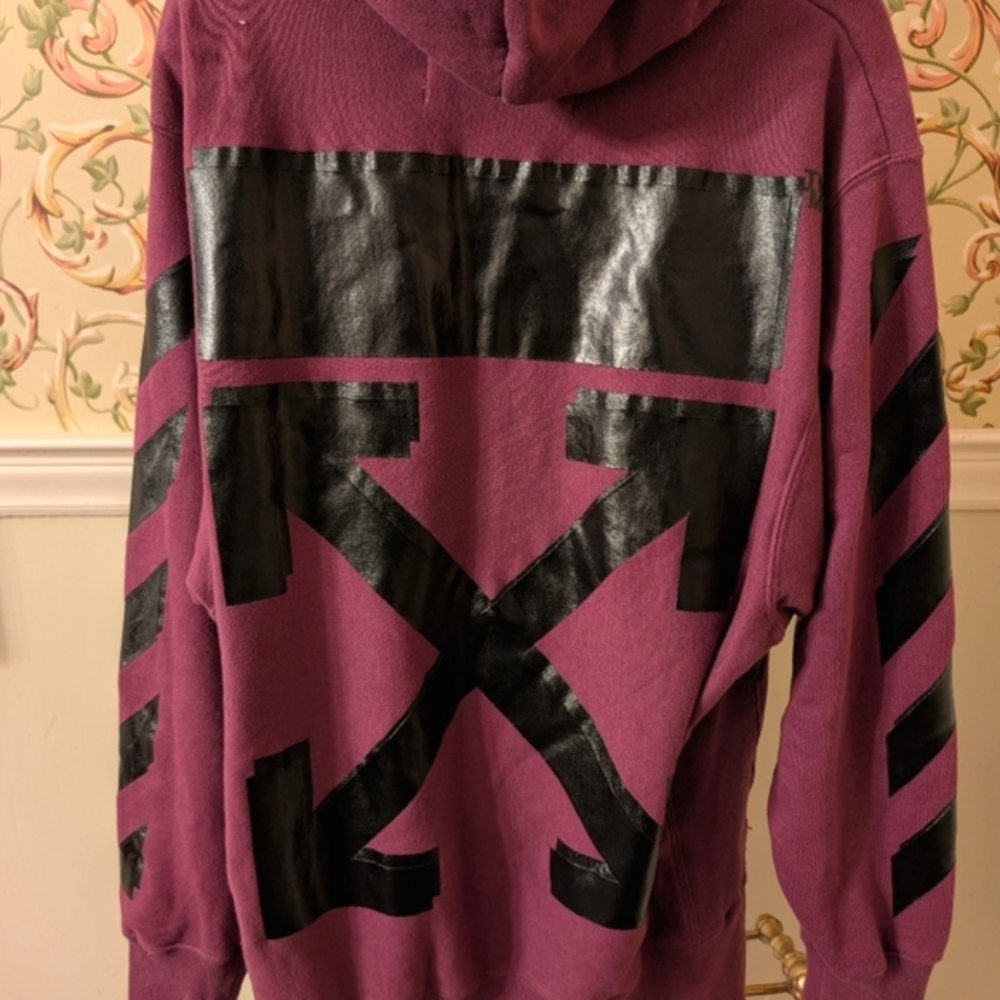OFF-WHITE X Champion Pullover Hoodie In 2910 Violet Size Large Unisex - Picture 7 of 10